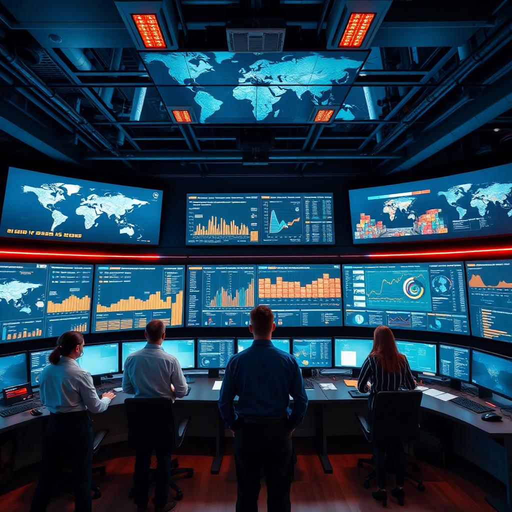 Vanta global logistics operations centre with live route dashboards